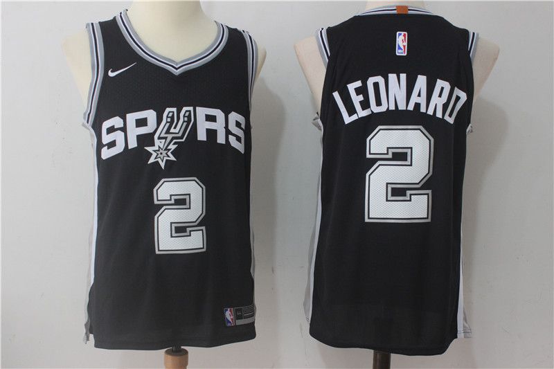 2017 Men San Antonio Spurs 2 Leonard Black Nike NBA Jersey